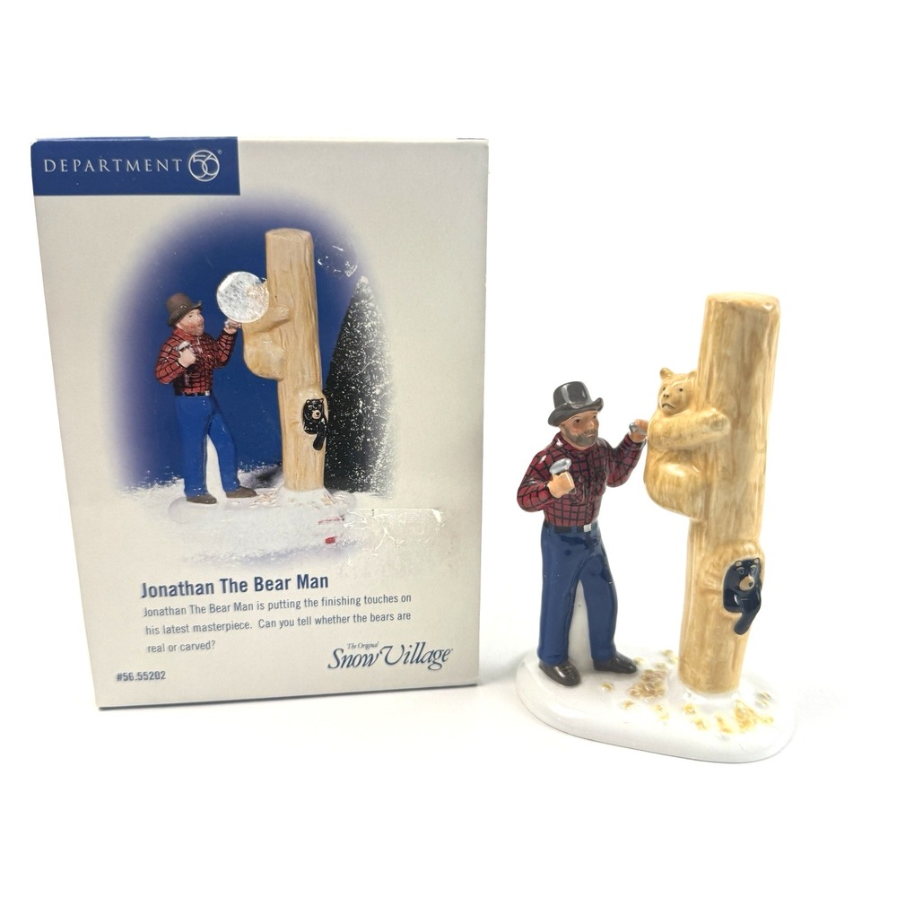 Department 56 Jonathan The Bear Man Original Snow Village Woodworking 55202